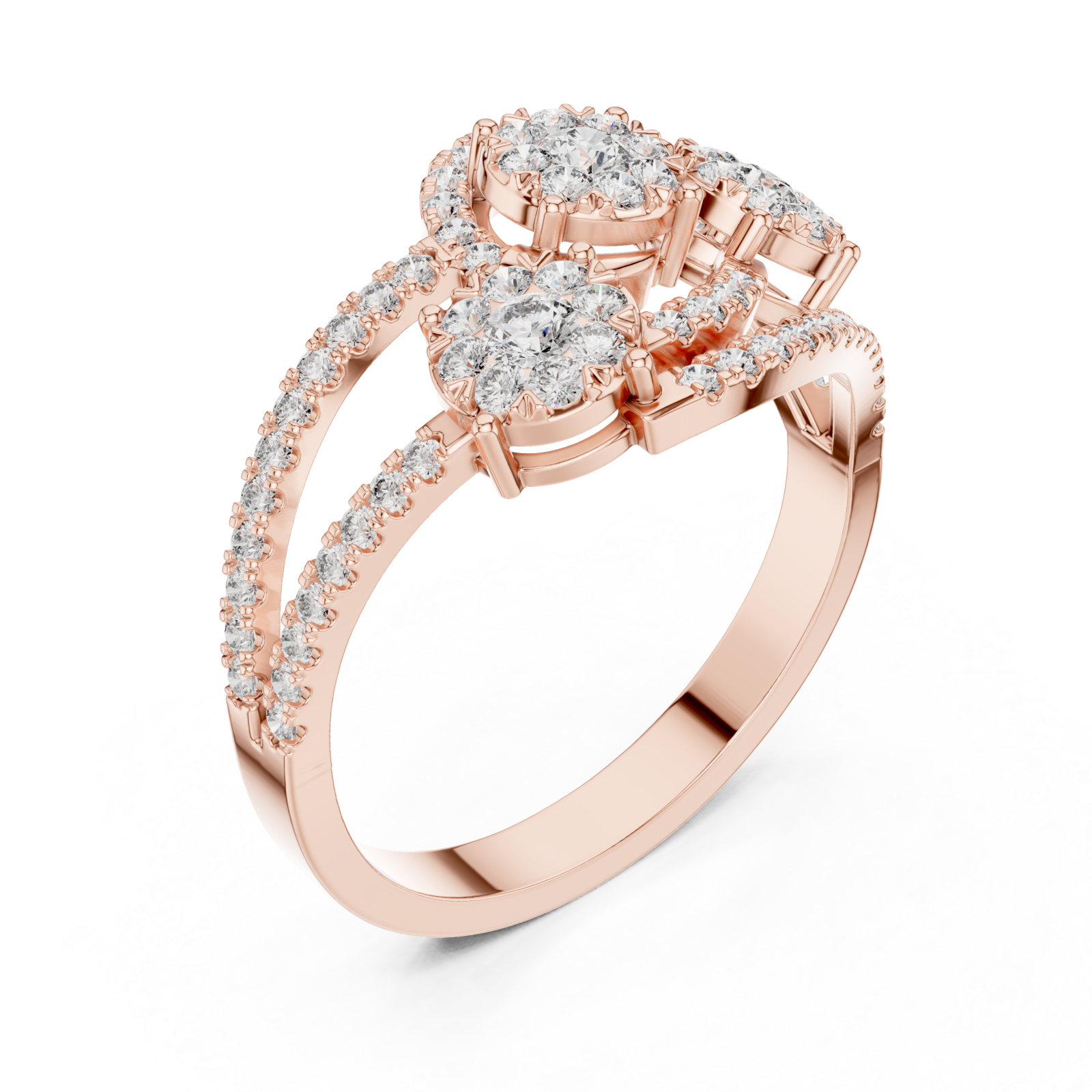 Rose Gold Twilight Cluster Embrace Ring Right View