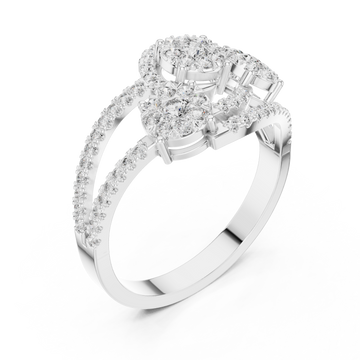  White Gold Twilight Cluster Embrace Ring Right View