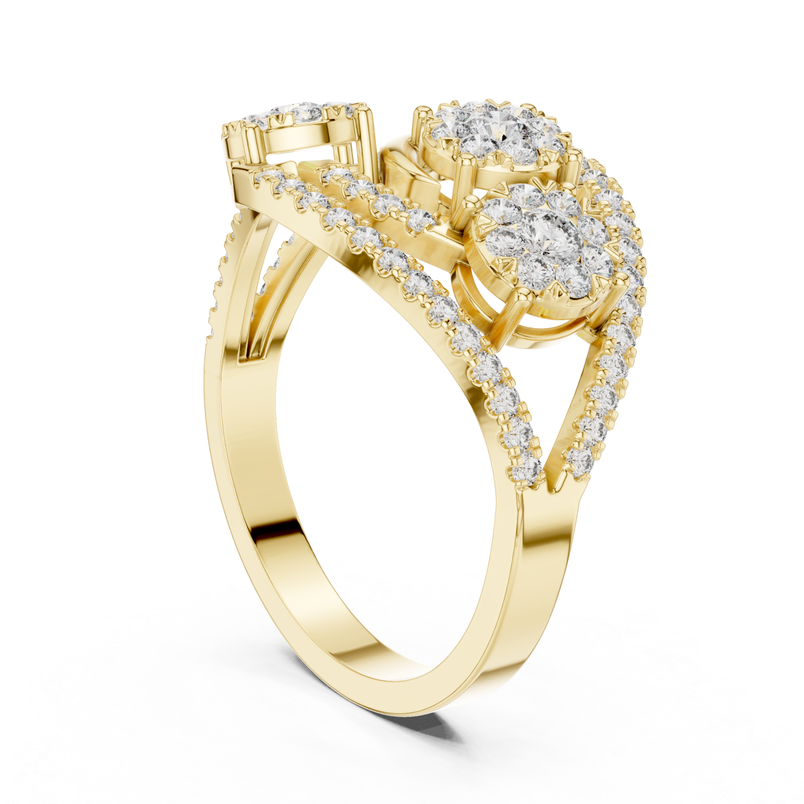  Gold Twilight Cluster Embrace Ring Left View