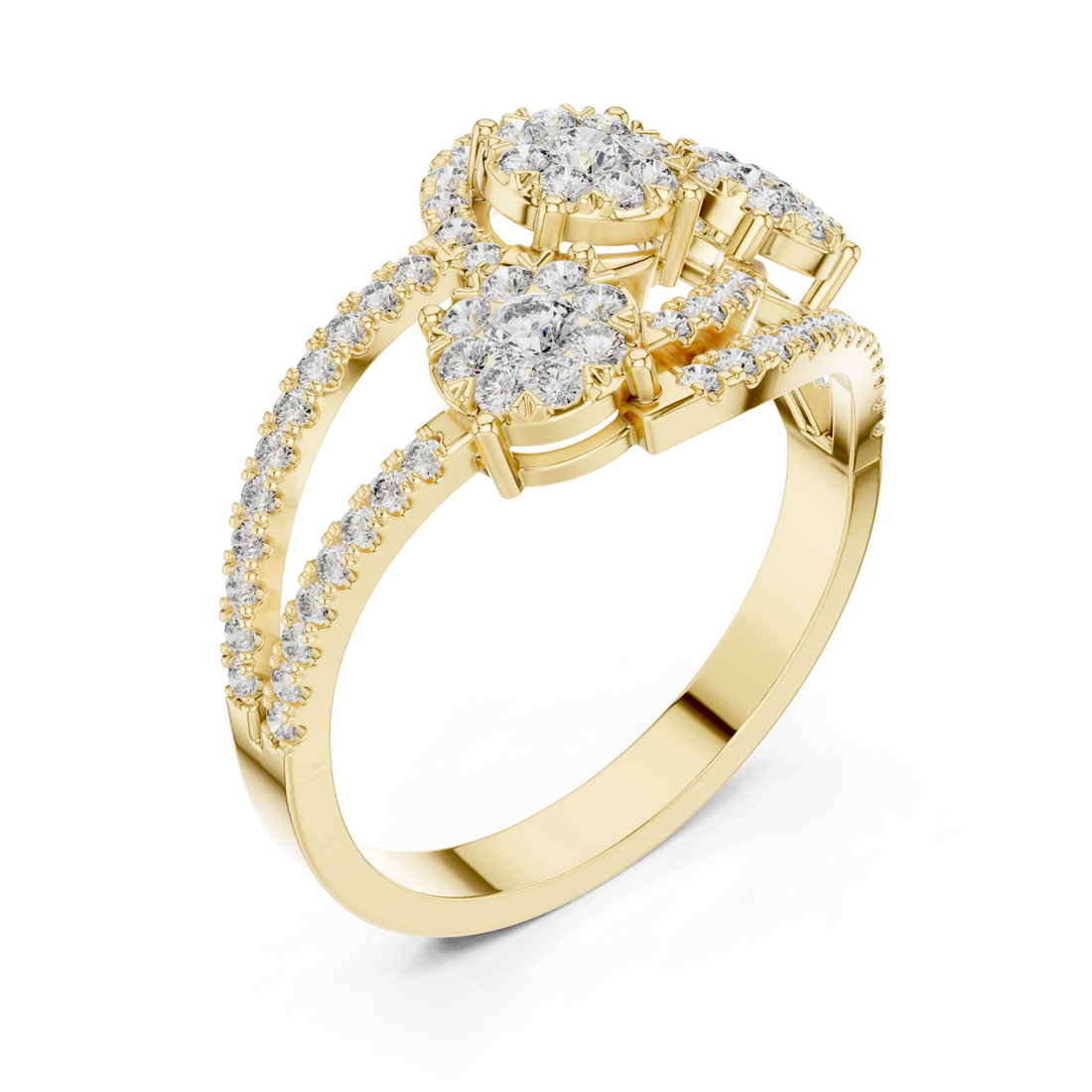 Gold Twilight Cluster Embrace Ring Right View