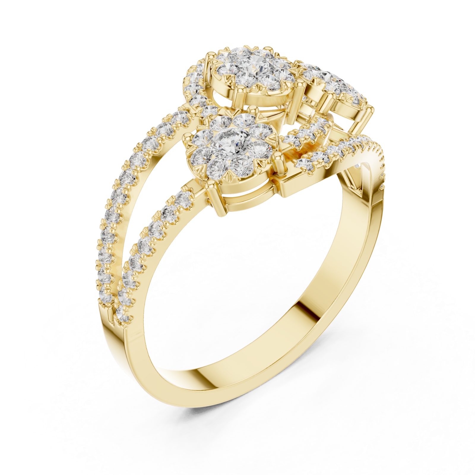 Gold Twilight Cluster Embrace Ring Right View