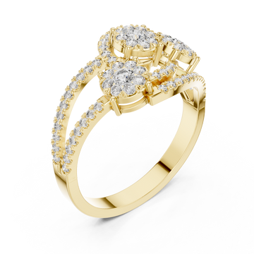 Gold Twilight Cluster Embrace Ring Right View