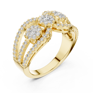 Gold Twilight Harmony Twin Bloom Ring Right View