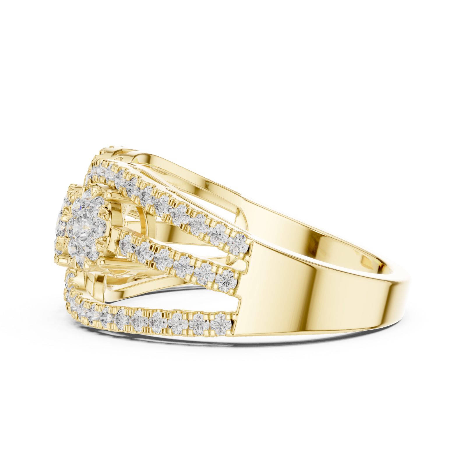  Gold Twilight Harmony Twin Bloom Ring Side View