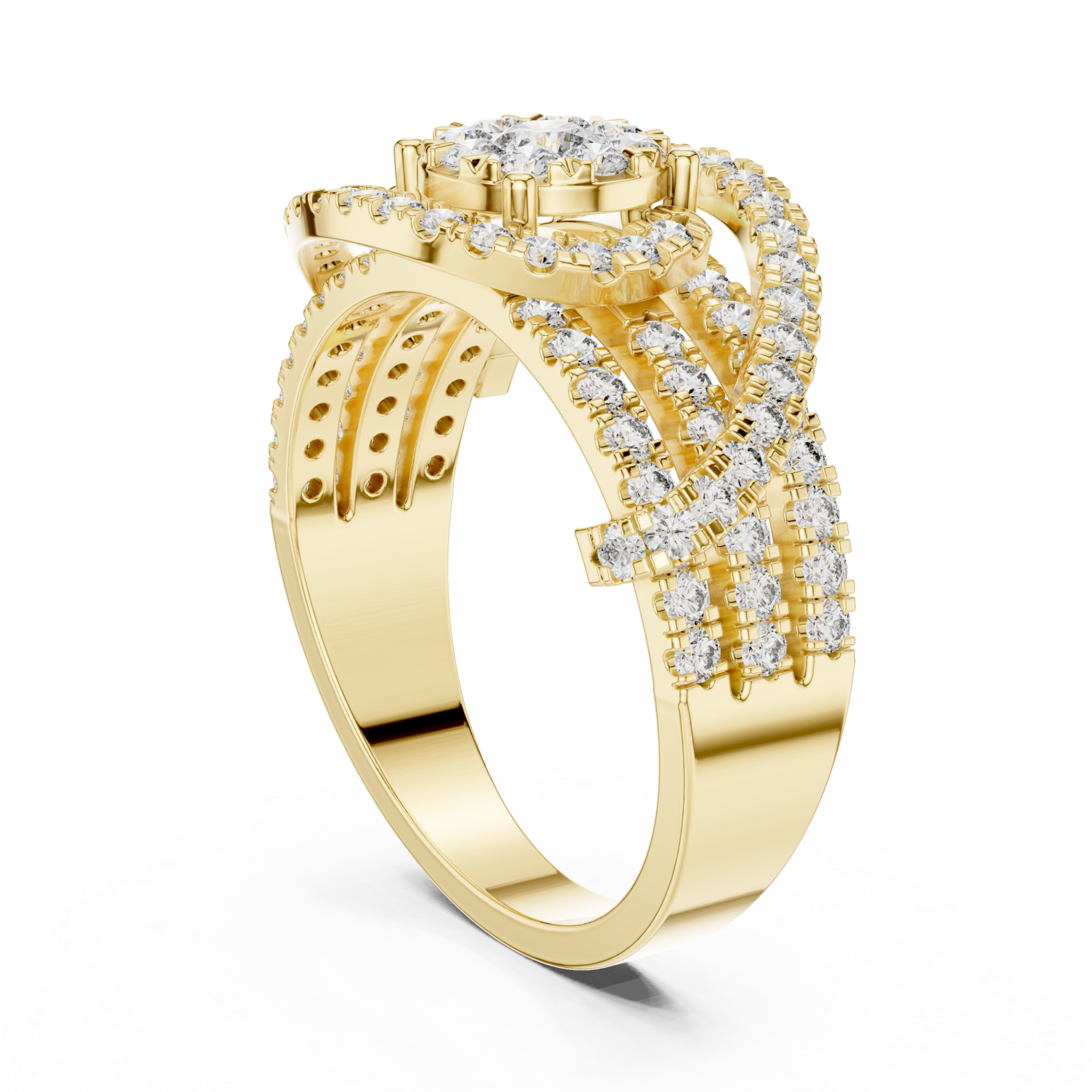  Gold Allure Radiance Halo Ring Left View