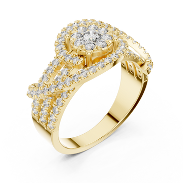 Gold Allure Radiance Halo Ring Right View