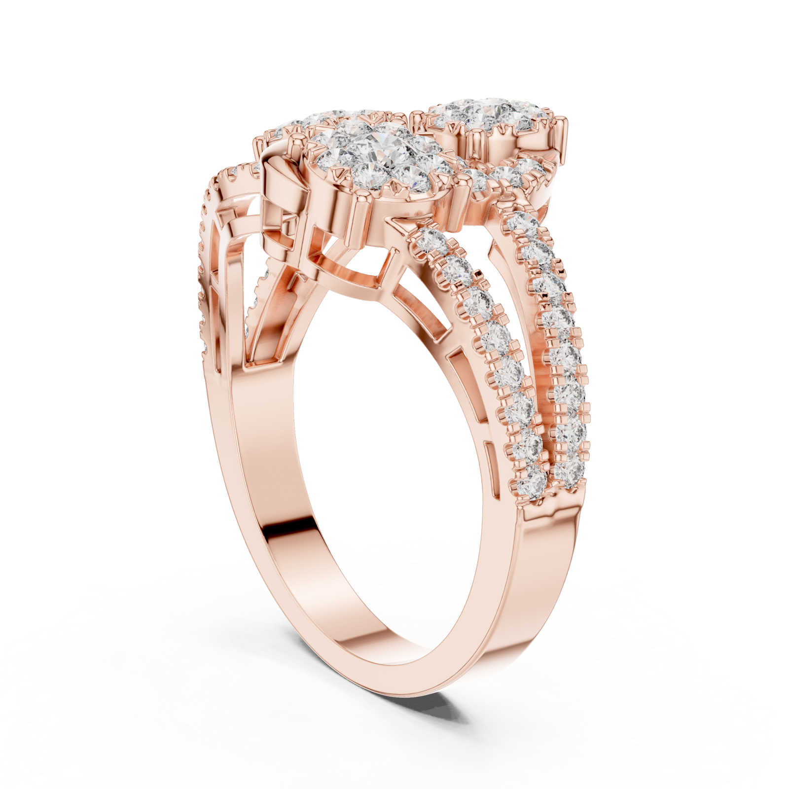  Rose Gold Graceful Petal Harmony Band Left View