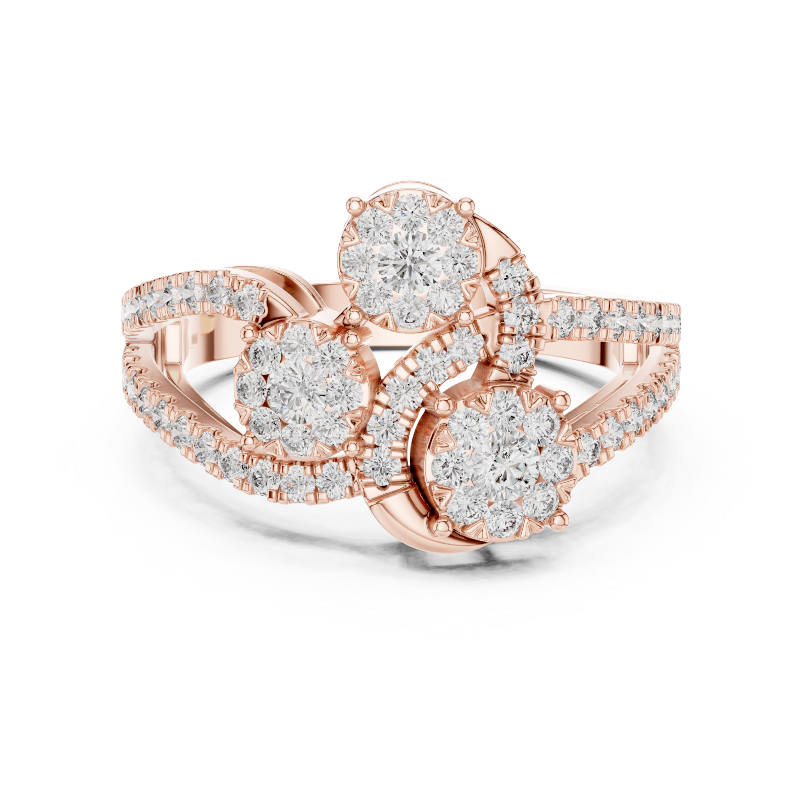  Rose Gold Graceful Petal Harmony Band Front View