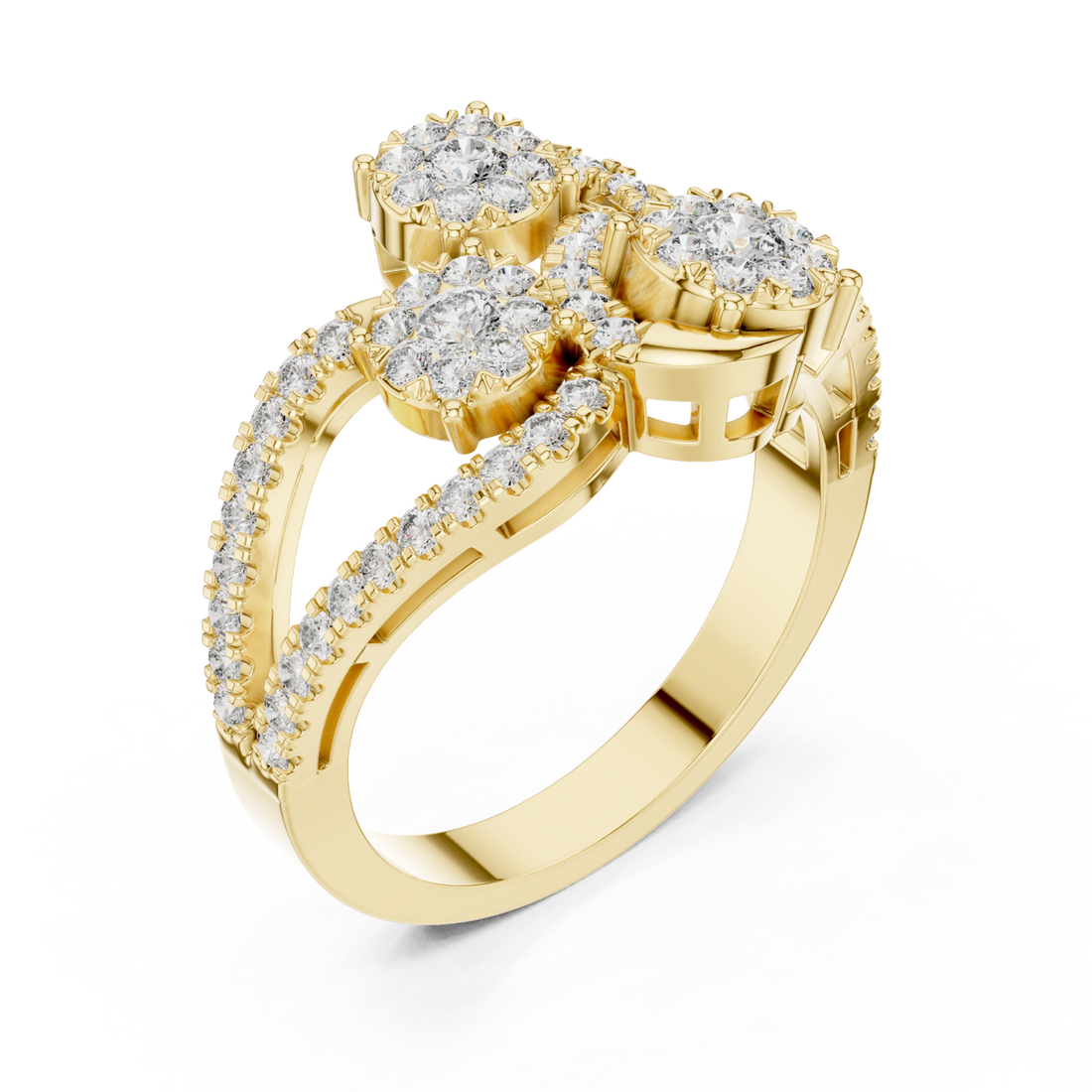 Gold Graceful Petal Harmony Band Right View