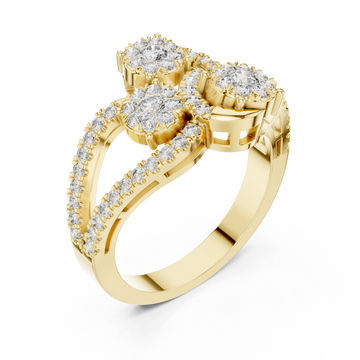 Gold Graceful Petal Harmony Band Right View