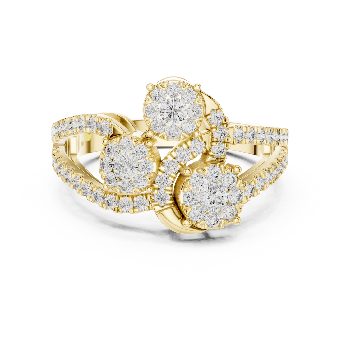 Gold Graceful Petal Harmony Band Right View