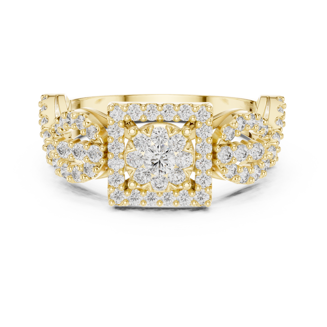Gold Majestic Garland Embrace Mosaic Ring Right View