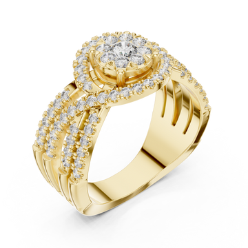 Gold Petal Grace Halo Statement Ring Right View