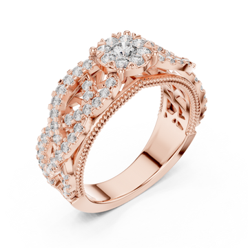  Rose Gold Eternal Blossom Signature Cocktail Statement Ring Right View