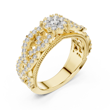 Gold Eternal Blossom Signature Cocktail Statement Ring Right View