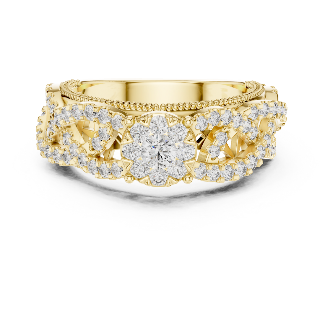 Gold Eternal Blossom Signature Cocktail Statement Ring Right View