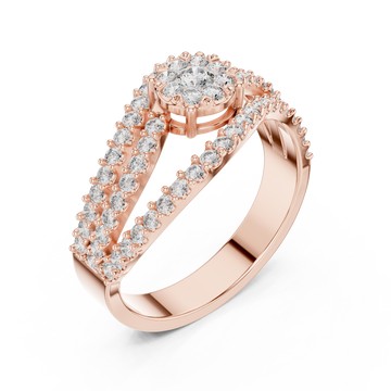  Rose Gold Celestial Veil Mirage Crown Statement Ring Right View