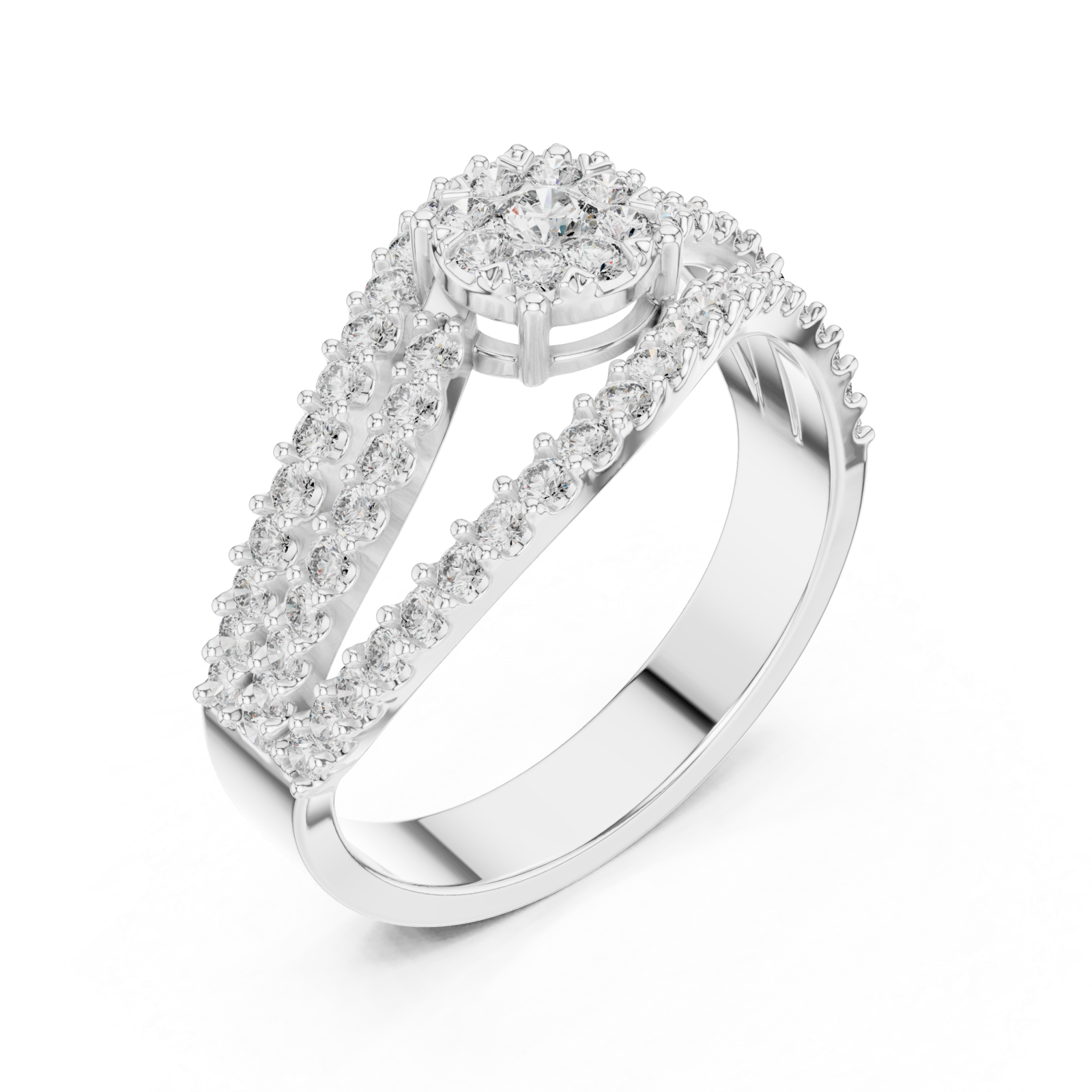  White Gold Celestial Veil Mirage Crown Statement Ring Right View