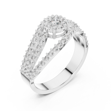  White Gold Celestial Veil Mirage Crown Statement Ring Right View