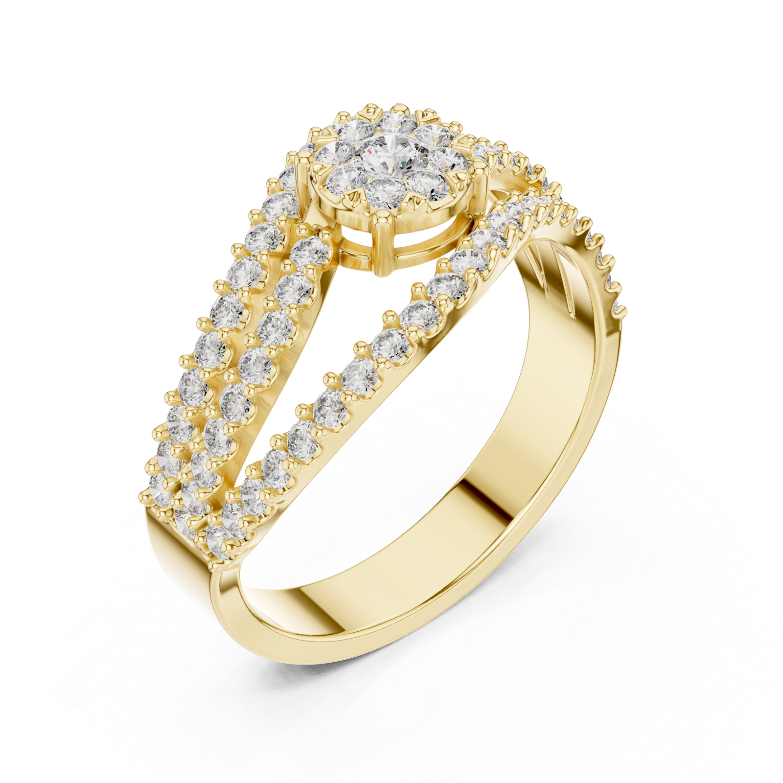 Gold Celestial Veil Mirage Crown Statement Ring Right View