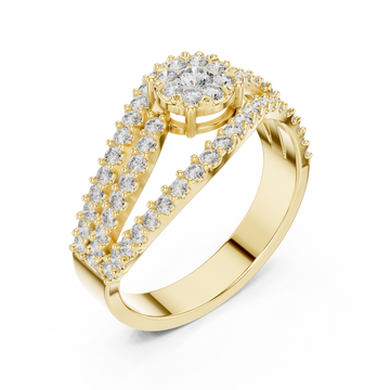 Gold Celestial Veil Mirage Crown Statement Ring Right View