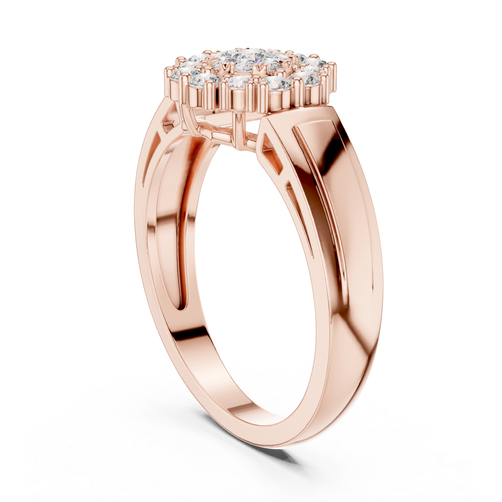  Rose Gold Enchanting Blossom Light Embrace Ring Left View