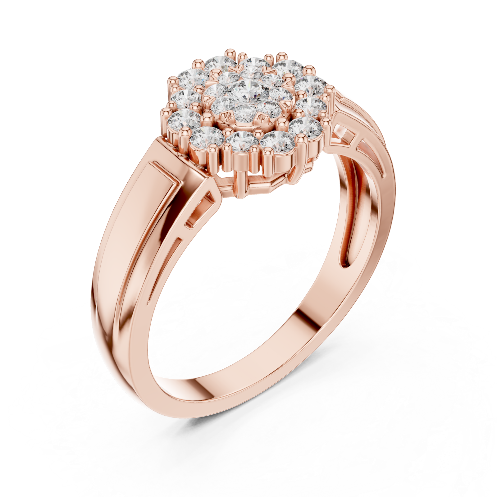  Rose Gold Enchanting Blossom Light Embrace Ring Right View