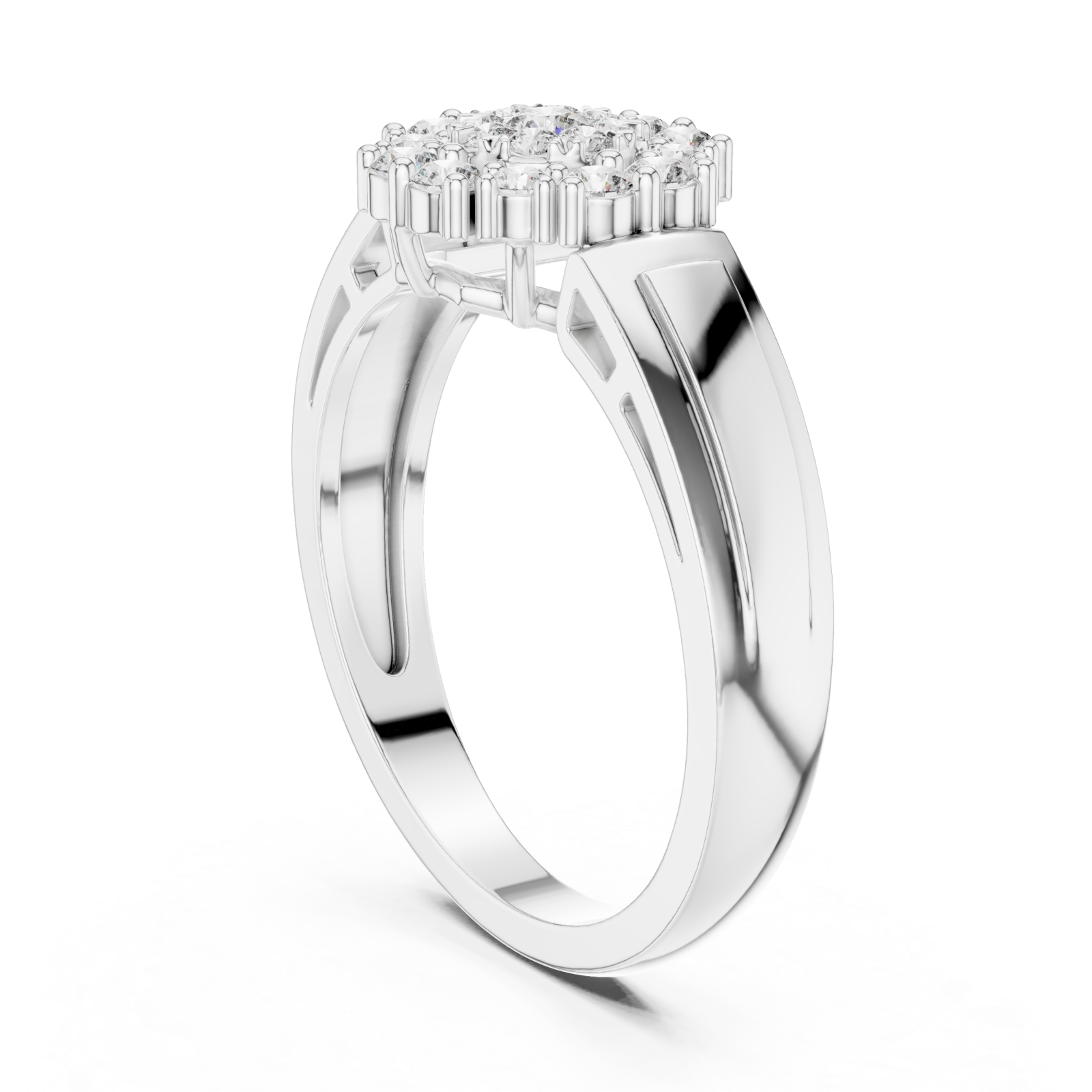  White Gold Enchanting Blossom Light Embrace Ring Left View