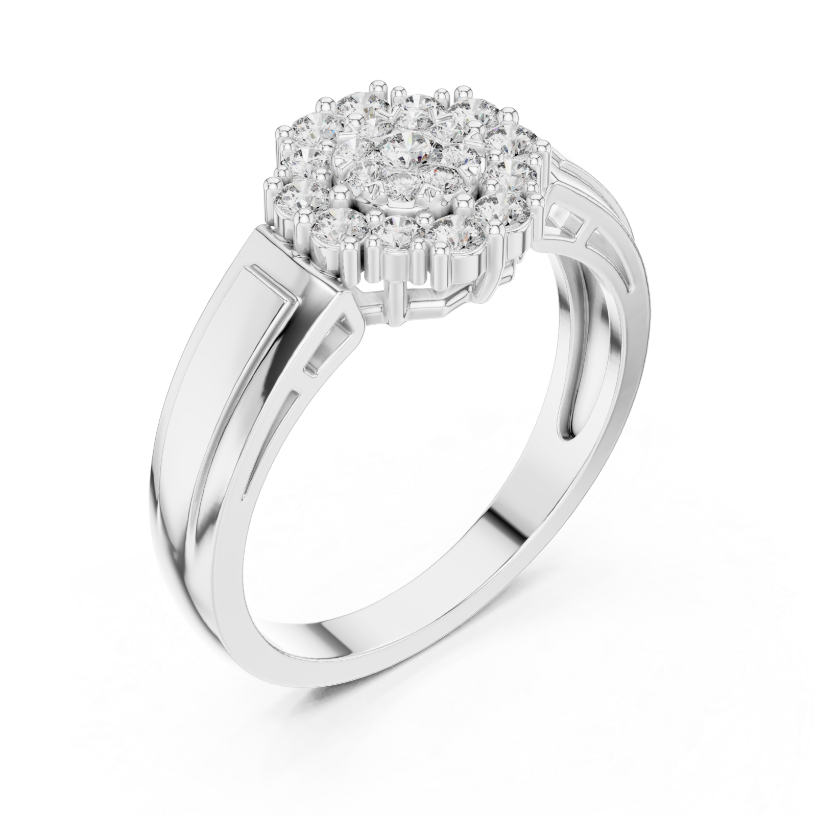  White Gold Enchanting Blossom Light Embrace Ring Right View