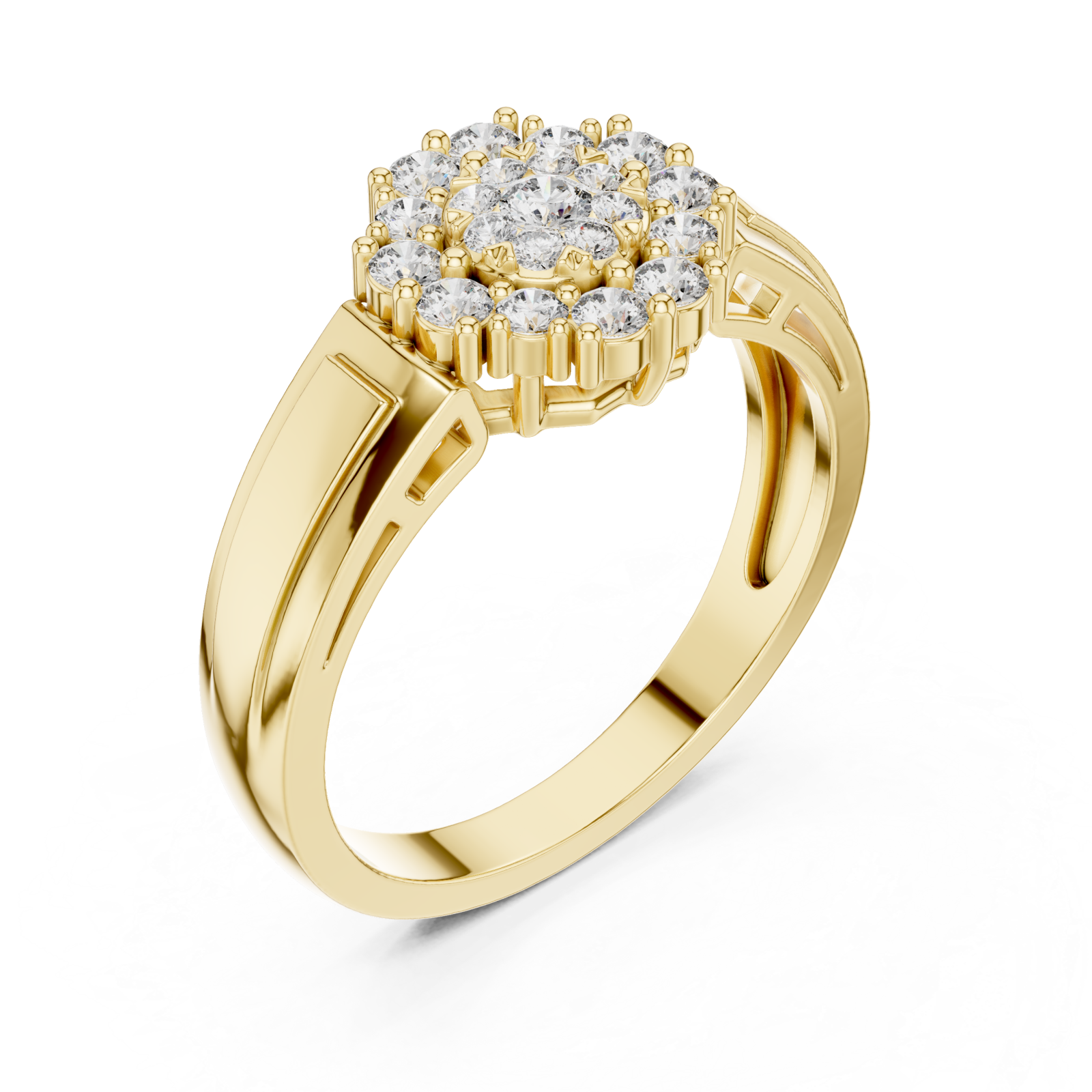 Gold Enchanting Blossom Light Embrace Ring Right View