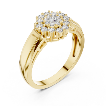 Gold Enchanting Blossom Light Embrace Ring Right View