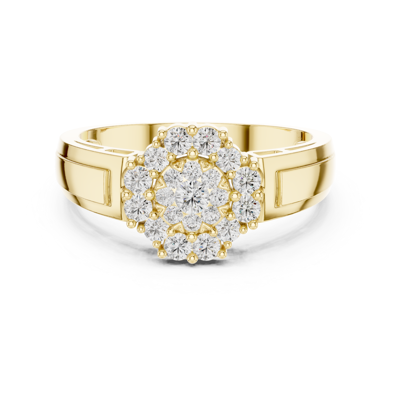  Gold Enchanting Blossom Light Embrace Ring Front View