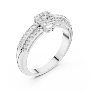  White Gold Opulent Embrace Halo Blossom Ring Right View