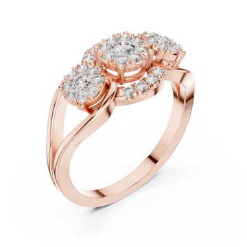  Rose Gold Everlasting Brilliance Twin Cluster Embrace Ring Right View