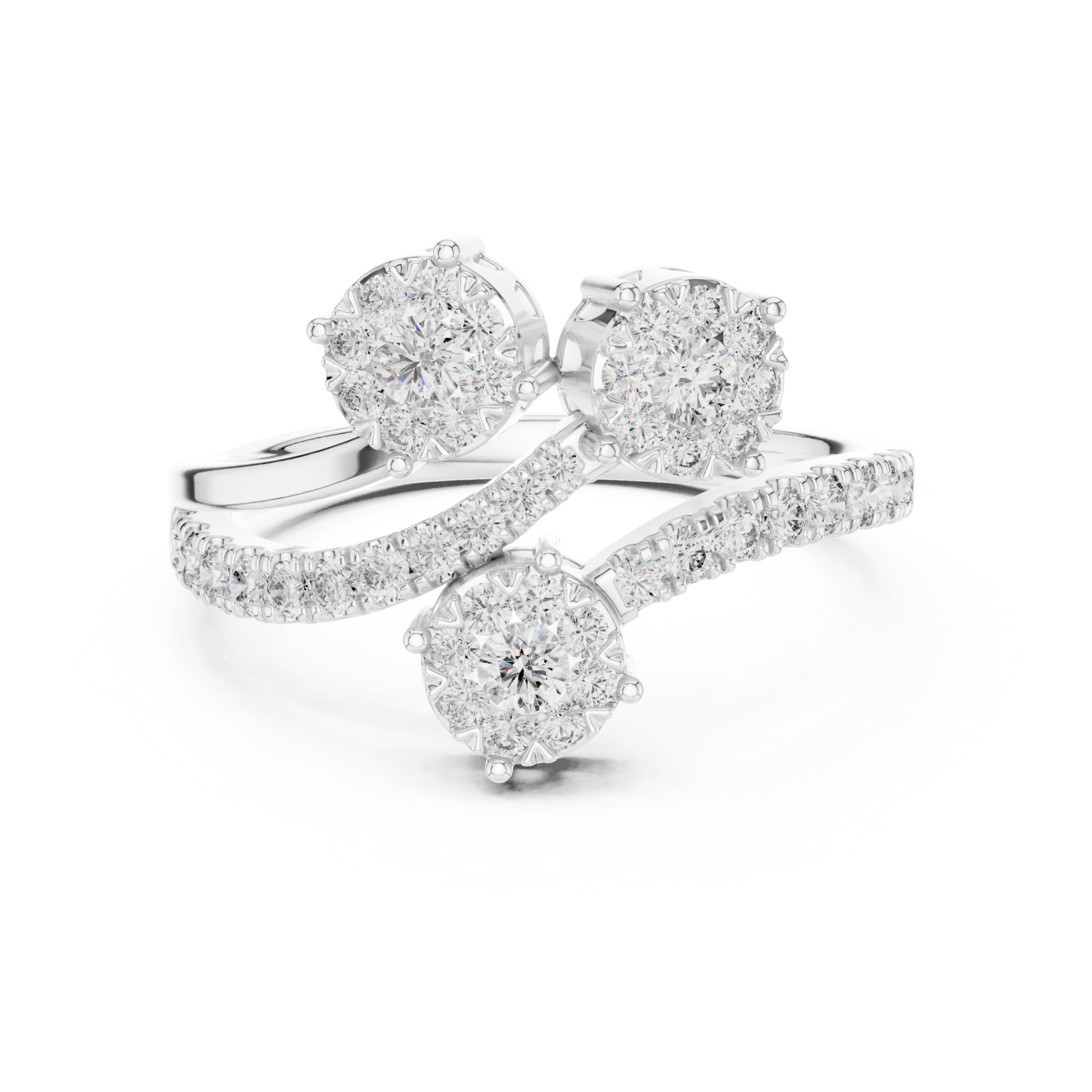  White Gold Infinity Petal Dreamscape Band Front View