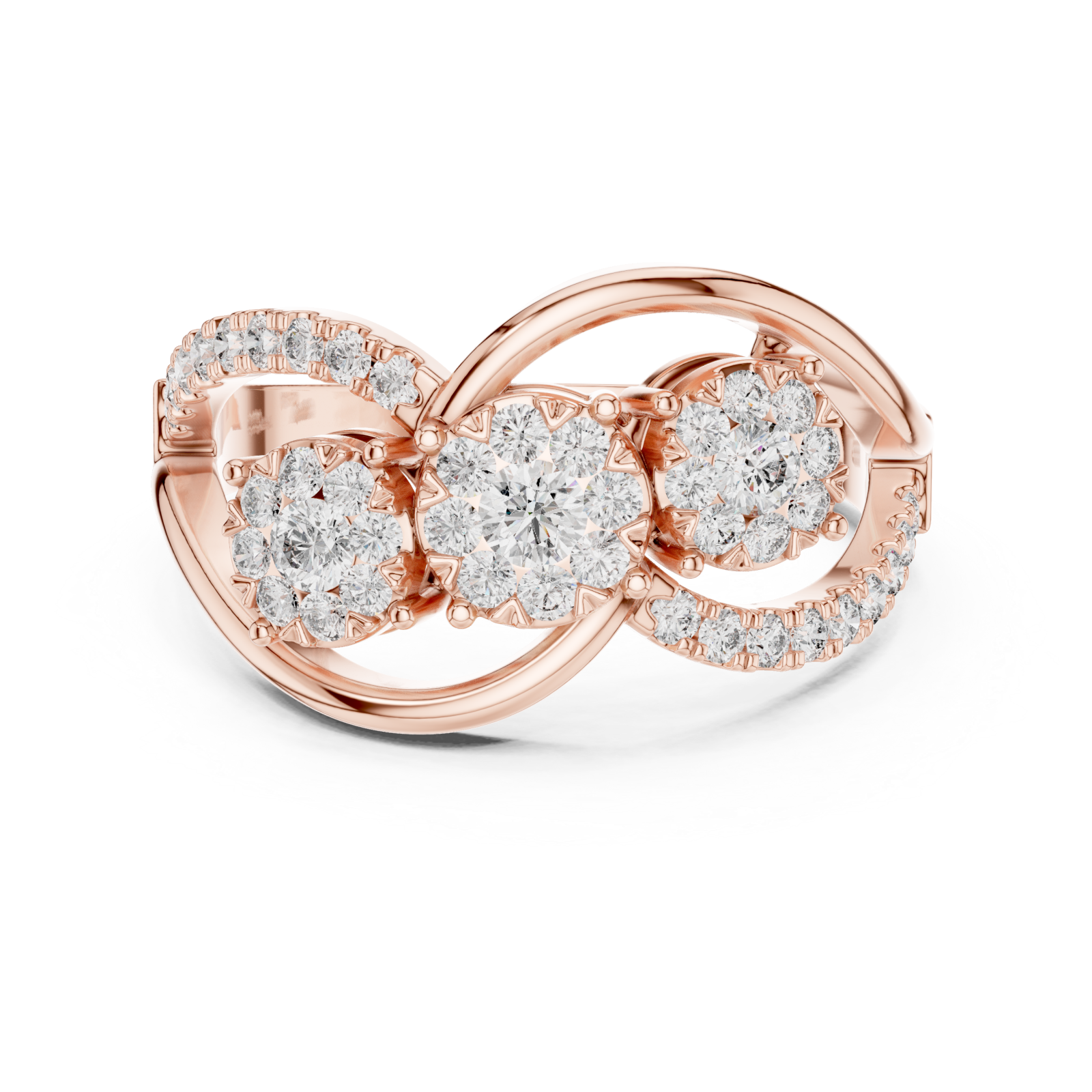  Rose Gold Mirage Bloom Halo Band Front View