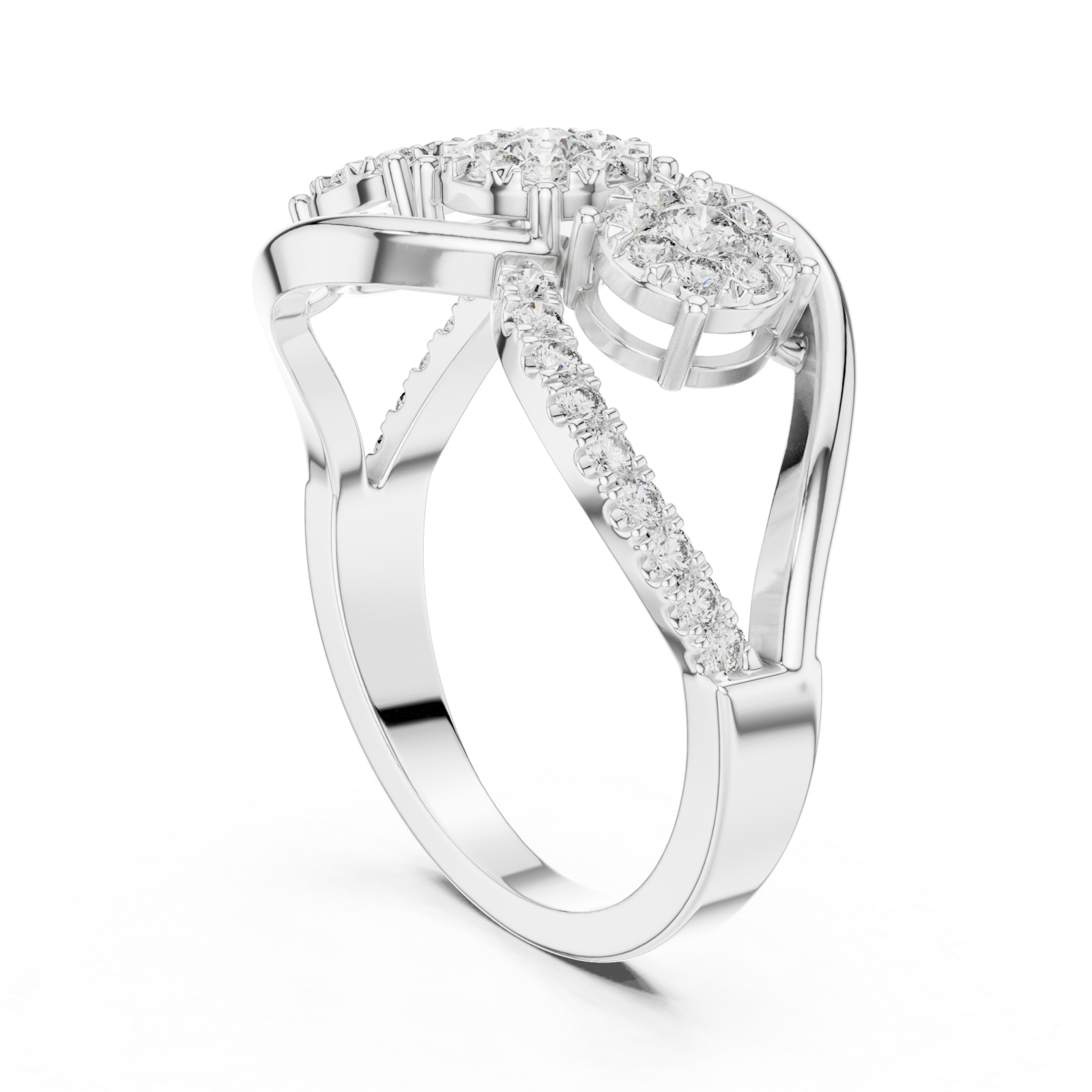 White Gold Mirage Bloom Halo Band Left View