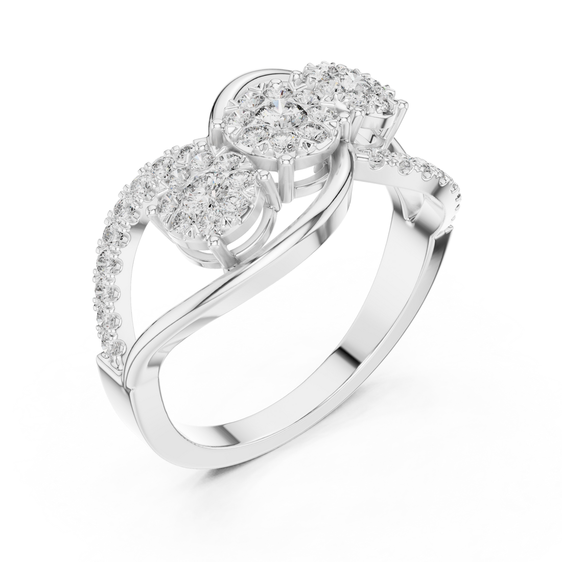  White Gold Mirage Bloom Halo Band Right View