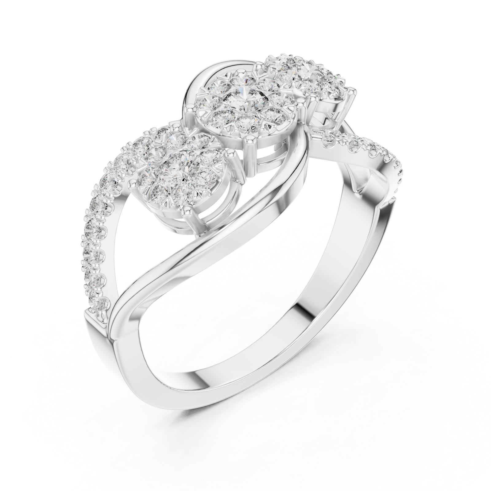  White Gold Mirage Bloom Halo Band Right View