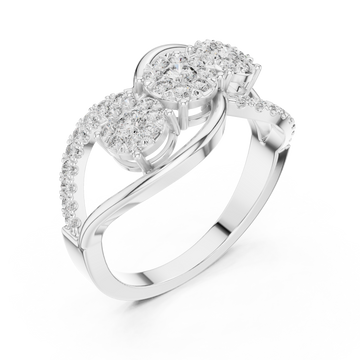  White Gold Mirage Bloom Halo Band Right View
