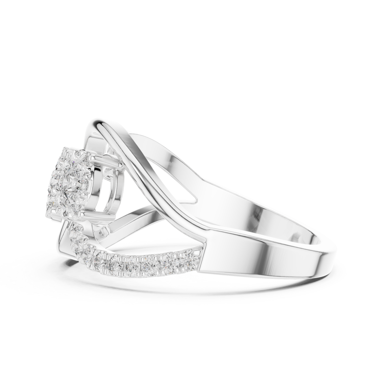  White Gold Mirage Bloom Halo Band Side View