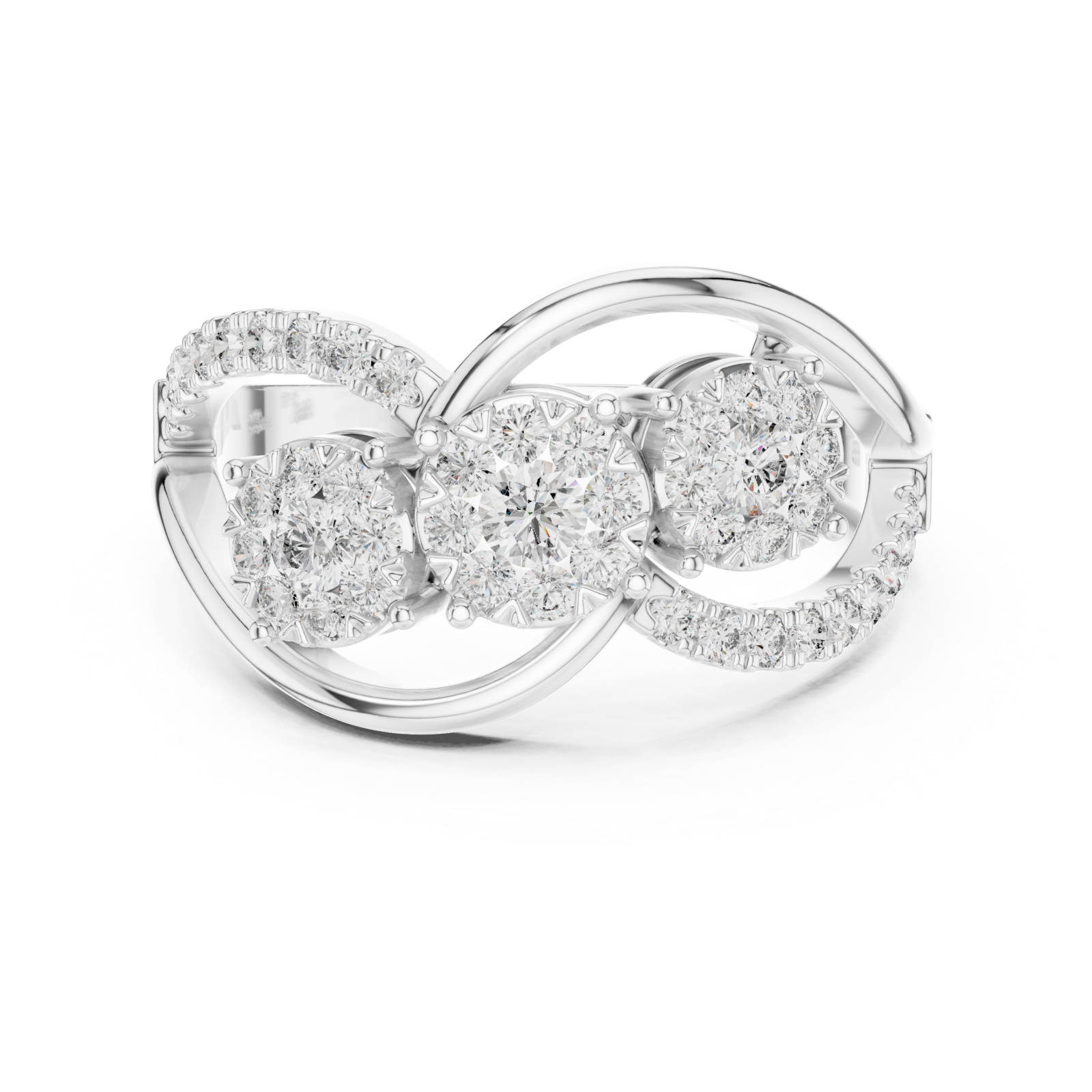  White Gold Mirage Bloom Halo Band Front View
