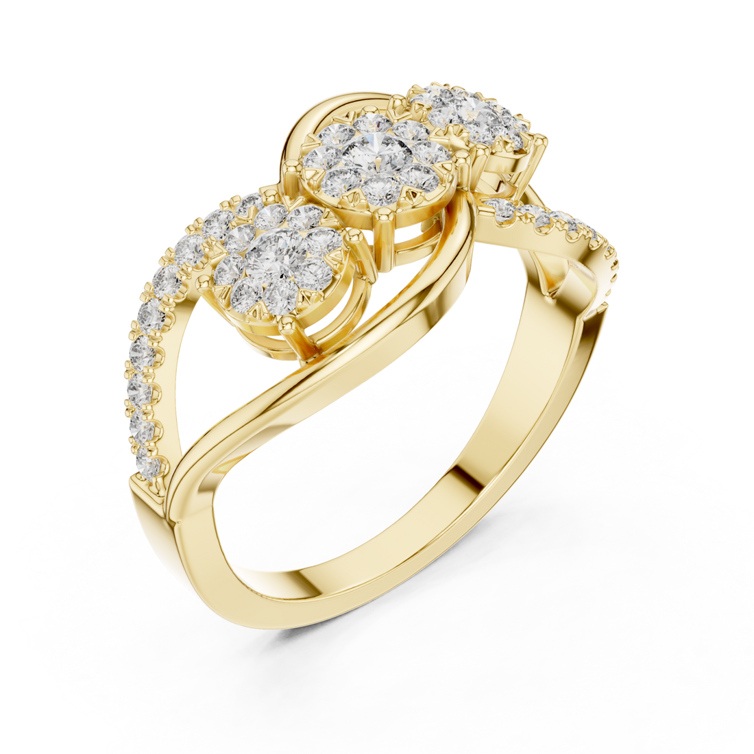 Gold Mirage Bloom Halo Band Right View