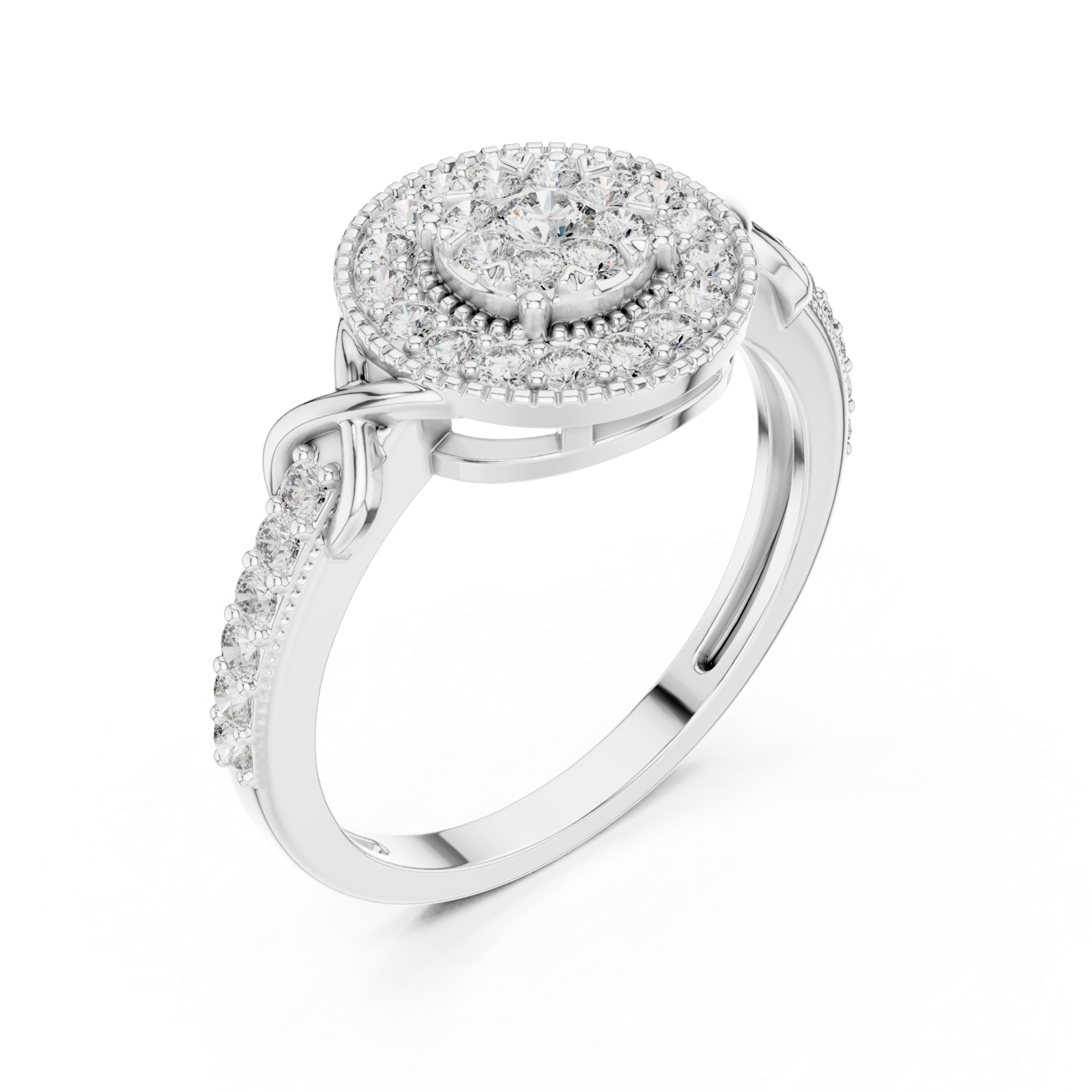  White Gold Lumina Contour Pavé Cocktail Ring Right View