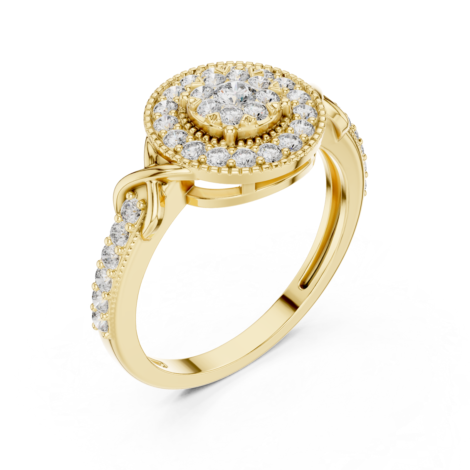Gold Lumina Contour Pavé Cocktail Ring Right View