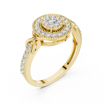 Gold Lumina Contour Pavé Cocktail Ring Right View