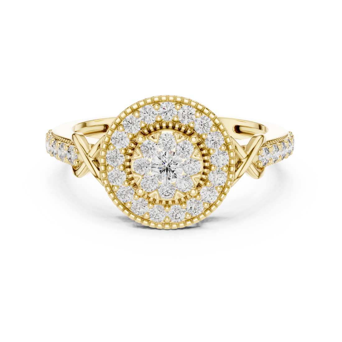 Gold Lumina Contour Pavé Cocktail Ring Right View