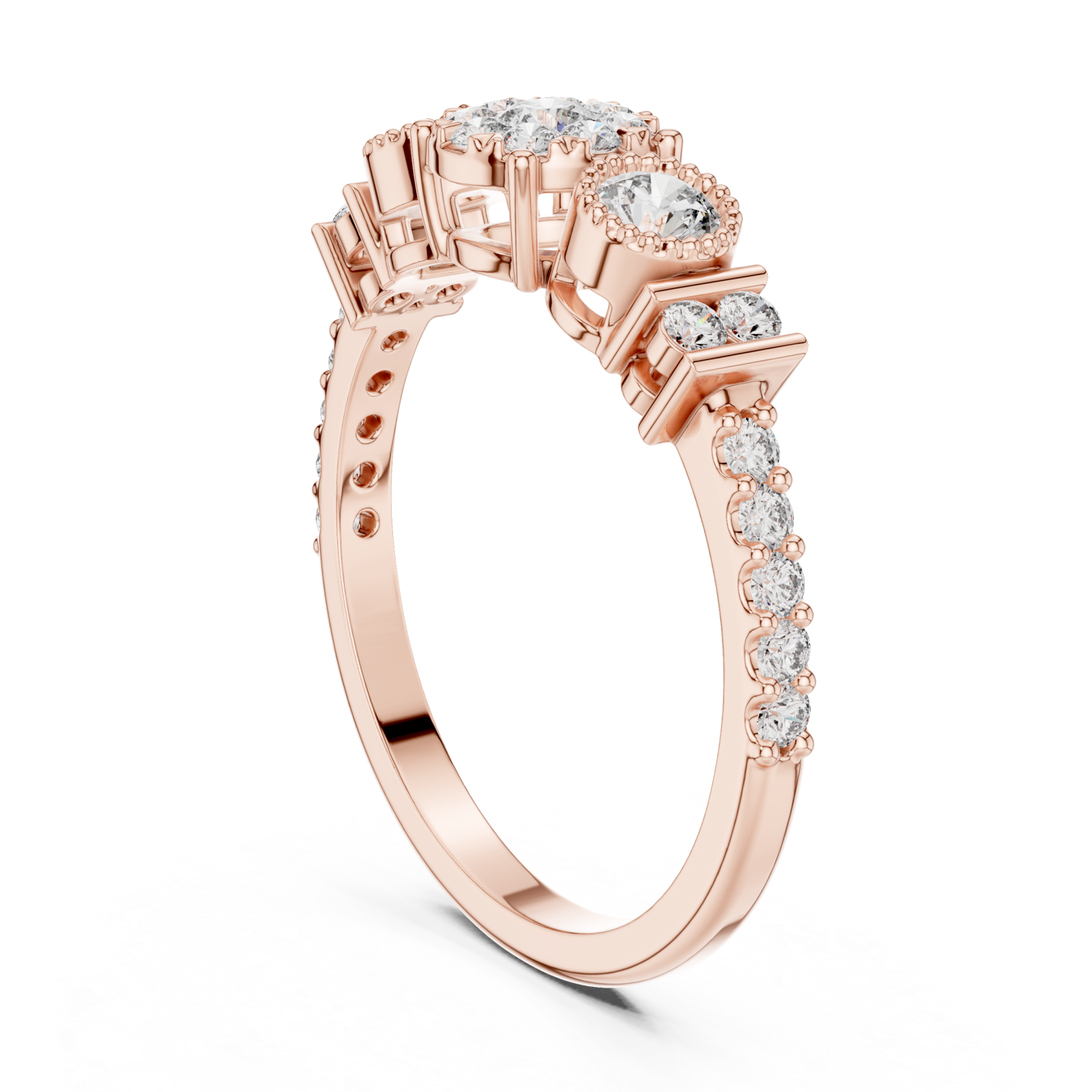 Rose Gold Celestial Harmony Eternity Dress Ring Left View