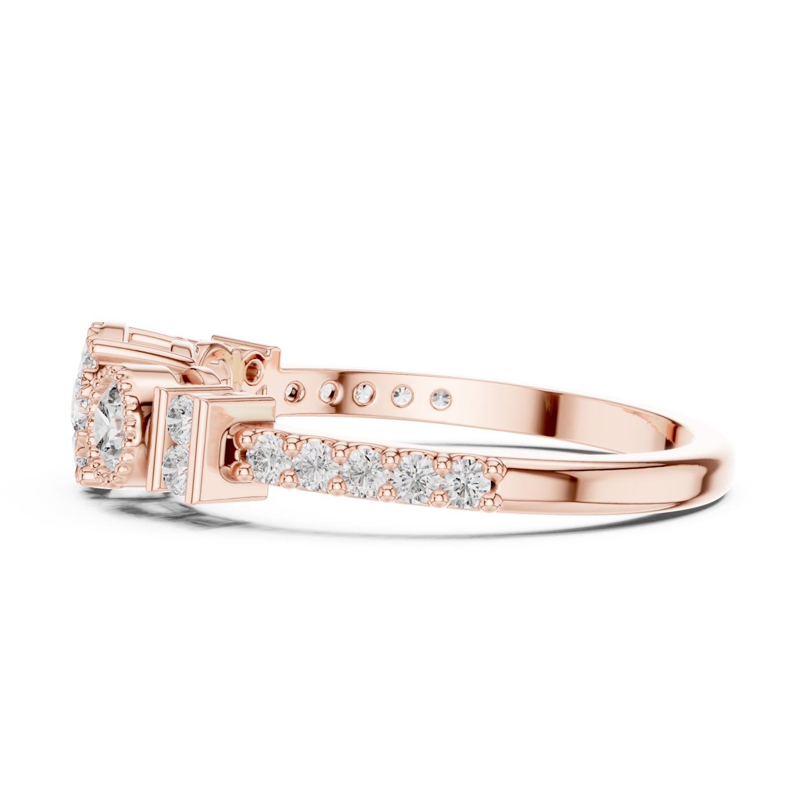  Rose Gold Celestial Harmony Eternity Dress Ring Side View
