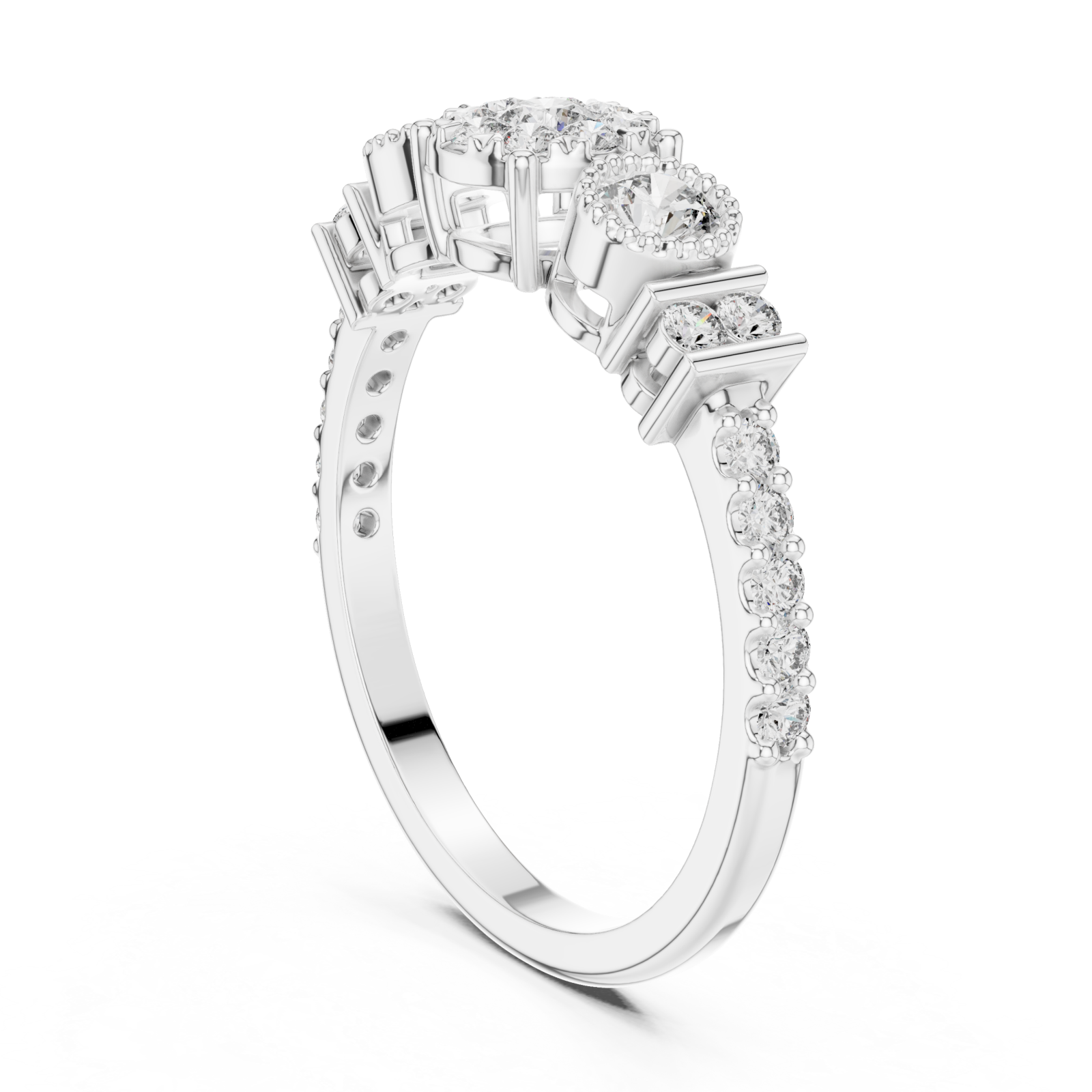  White Gold Celestial Harmony Eternity Dress Ring Left View
